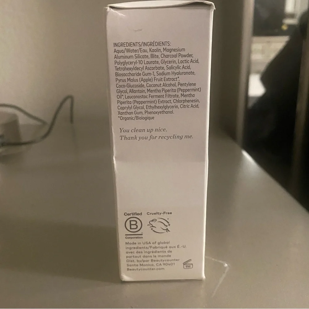 NIB Beautycounter Counter+ Charcoal Facial Mask